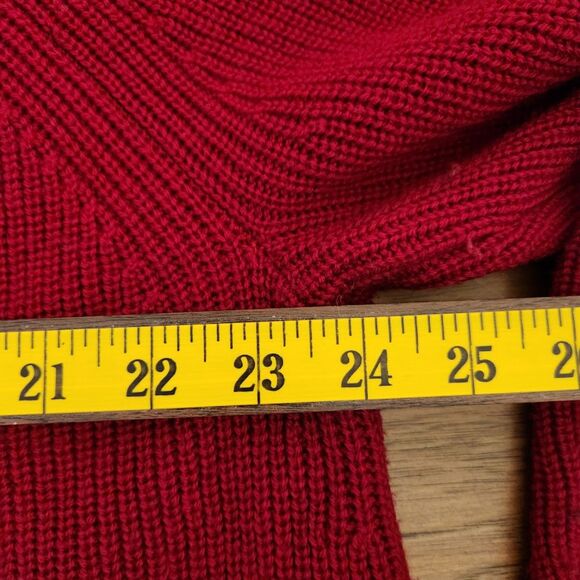 Eileen Fisher Red Merino 100% Wool Mock Neck Sweater | Size L - Picture 7 of 11